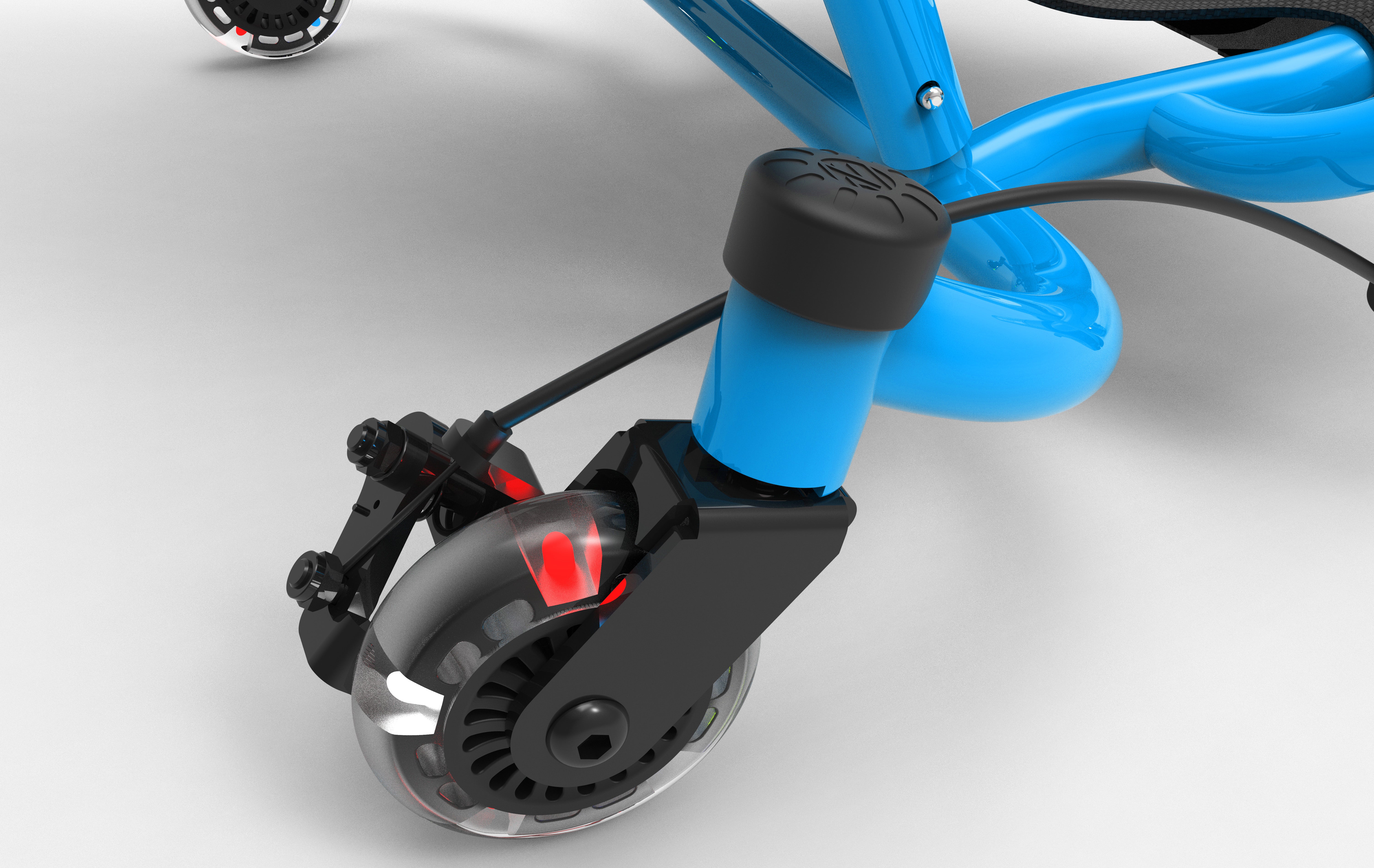 EzyRoller Spinner Aqua Blue with LED Wheels